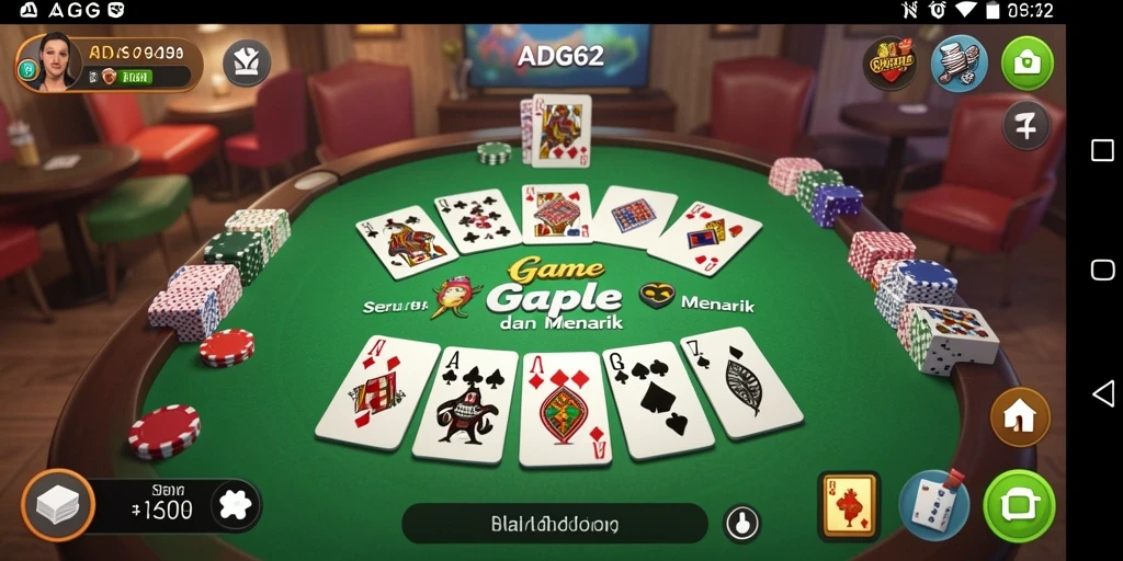 Tampilan gameplay seru ADG62 saat bermain Gaple multiplayer.