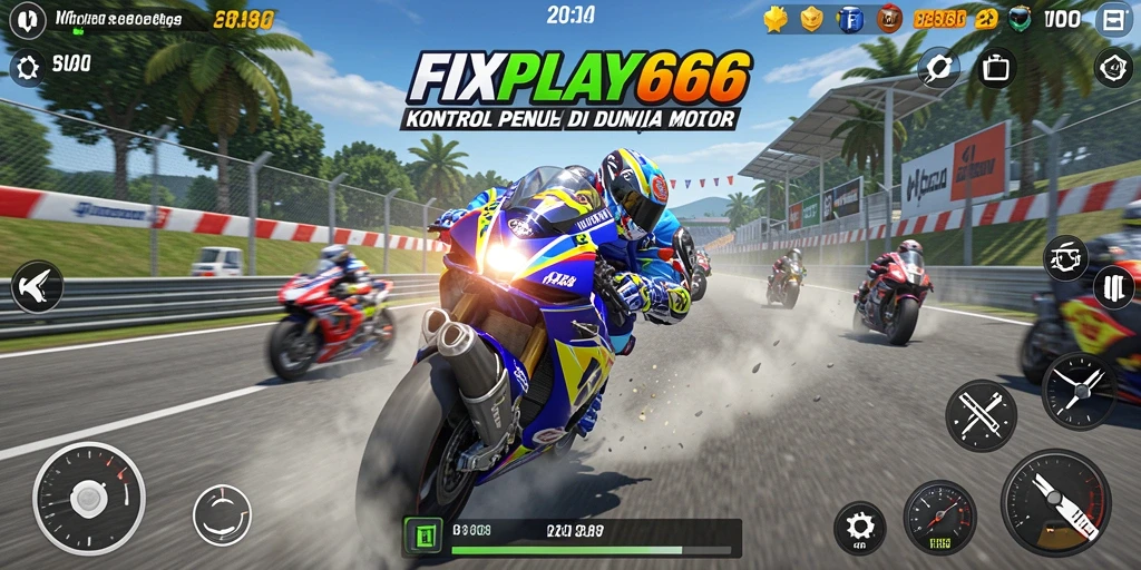 Gameplay FIXPLAY666 yang seru saat balapan di trek menarik.