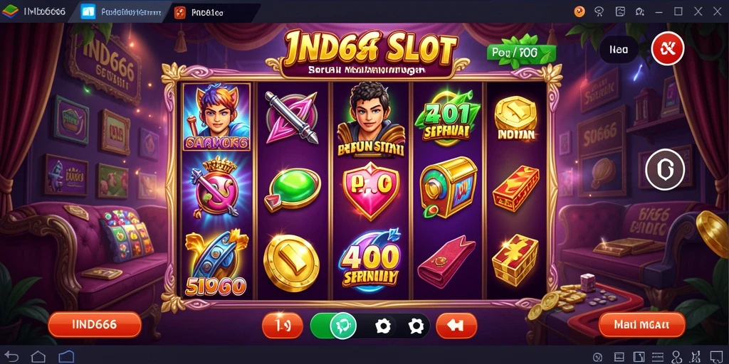 Tampilan gameplay slot IND666 yang penuh aksi dan kemenangan.