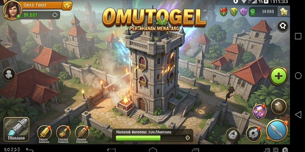 Gameplay dinamis dan menegangkan dalam OMUTOGEL Tower Defense.